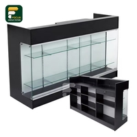 Vitrine d'exposition élégante en verre avec éclairage LED, armoire noire minimaliste, comptoir de magasin de détail