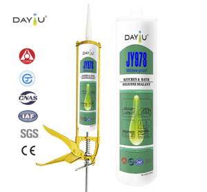 JY978 Mastic silicone neutre résistant à la moisissure et aux champignons pour zones à forte humidité/température, spécialisé pour salles de bain et éviers de buanderie - Product Image 3