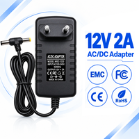 Adaptateur secteur AC/DC 24W 12V 2A à prise UE coudée, personnalisé pour moteur de rideau électrique et lecteur DVD mobile