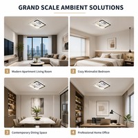 Ventilateur de plafond LED carré en fer et acrylique, design minimaliste, avec oscillation, pour salon, chambre à coucher, décoration intérieure