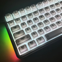 Spot Wholesale Minimalist White Keycaps MDA Height 115-key Side-printed Characters PC Semi-transparent Luminous Keyboard Gorras