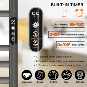 Radiateurs de salle de bain Chauffe-serviettes électrique Porte-serviettes mural intelligent Porte-serviettes de bain mural - Product Image 4