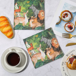 Forest Animals Printed Paper Napkins 330mmx330mm For Themed Party Disposable Serviettes - Product Image 2
