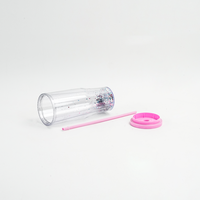 Gobelets isothermes personnalisés à double paroi 24oz, réutilisables, sans BPA, en plastique transparent, tasses à jus froid en acrylique avec couvercle et paille