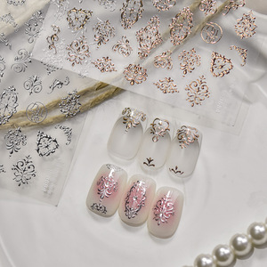 Autocollants pour ongles en or de luxe, motif baroque, style vintage, autocollants décoratifs pour ongles, décoration pour femmes, manucure en salon - Product Image 6