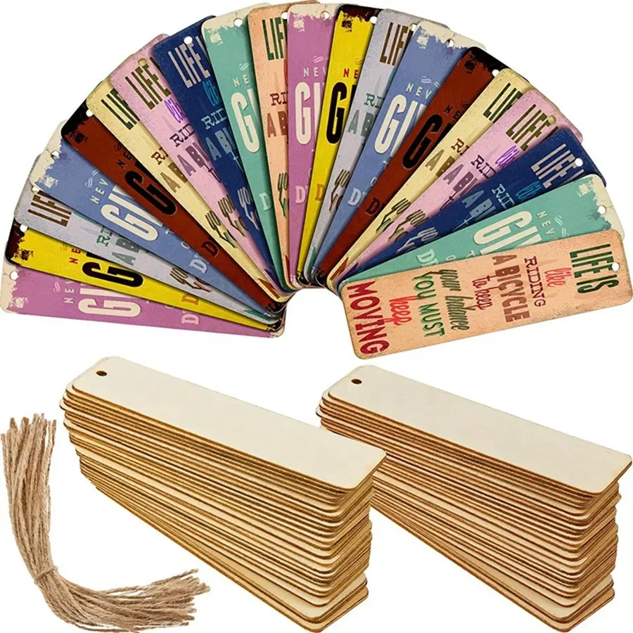 Chất lượng cao giá rẻ giá bằng gỗ trống bookmarks DIY gỗ Craft tấm bookmarks