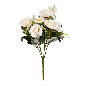 Grandi teste di fiori artificiali di seta colorata fiore artificiale all'ingrosso fiore di rosa per la decorazione di nozze