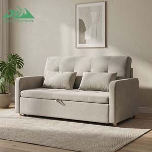 Divano Letto Moderno Wayon in Velluto con Tasca Portaoggetti, Convertibile per Piccoli Soggiorni - Product Image 5