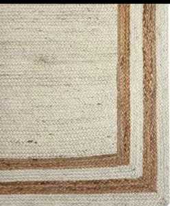 Alfombra de Yute natural 100% rústica moderna hecha a mano, corredor de área personalizable con patrón abstracto trenzado para un aspecto moderno - Product Image 3