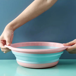 Bañera plegable redonda de silicona, lavabo infantil, lavabo doméstico engrosado, lavabo para lavar verduras - Product Image 1