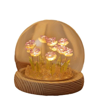 Kit de fabrication de mini-lampe de nuit LED en verre, forme de rose, moderne, alimentée par piles, lumière blanc chaud, cadeau décoratif pour chambre à coucher