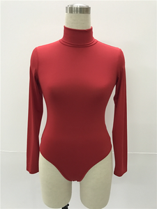 Femmes nouvelle mode respirant col roulé body Sexy à manches longues coupe ajustée combinaison couleur unie ajusté <span class=keywords><strong>en</strong></span> <span class=keywords><strong>maillot</strong></span> confortable - Product Image 4