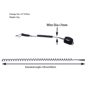 Laisse de planche à pagaie OSR de 10 pieds, corde élastique pour le pied, <span class=keywords><strong>sangle</strong></span> de traction à ressort pour la <span class=keywords><strong>cheville</strong></span>, pour sports nautiques - Unisexe - Product Image 5