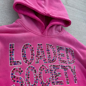 Sudadera con Capucha Extra Grande de Diseño Personalizado, Estilo Urbano Otoñal, 100% Algodón, 500GSM, Ecológica, con Pedrería, Vintage, Deslavada al Ácido - Product Image 2