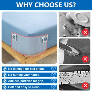 Bed Sheet Holder Lock Fitted Sheets Strap Clips Gripper Bedsheet Straps Fastener Hold Heavy Duty Mattress <b>Corner</b> Tightener - Product Image 3