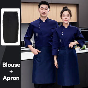 Blouse de chef à manches longues en coton mélangé, respirante, confortable, en tissu tricoté, uniformes de cuisine pour boulanger, pâtissier, chef cuisinier - Product Image 3