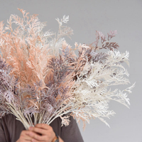 Plante artificielle réaliste en plastique, type Platycerium Corallifère, couleur Bourgogne, style européen, faite à la main, 81 cm, pour Noël