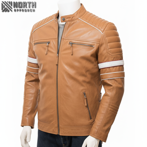Chaqueta Bomber de Invierno para Hombre, Corte Holgado, Cuero Genuino, Camuflaje, Impermeable, Transpirable, Forro de Bambú, OEM, Estilo Motero - Product Image 1