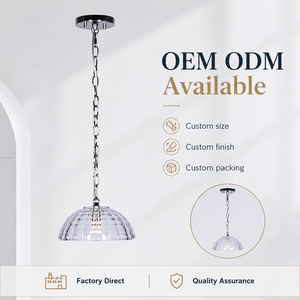 Modern Clear Glass Pendant Light Chrome Chain Hanging <b>Lamp</b> Decorative Ceiling Light for Dining Room <b>Kitchen</b> Hotel OEMODM Factory - Product Image 6