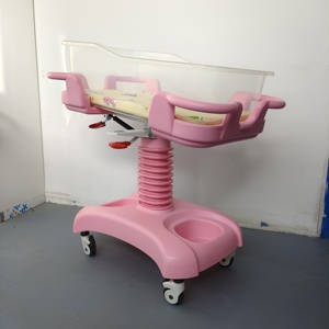 Carrito de <span class=keywords><strong>Hospital</strong></span> para Bebés Recién Nacidos, Material ABS Resistente, con Cesta de Almacenamiento para el Centro de Maternidad - Product Image 2