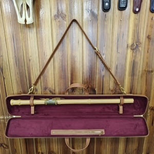 Bolsas de transporte de <span class=keywords><strong>flauta</strong></span> de cuero genuino personalizadas profundas con almacenamiento de terciopelo para reproductores de instrumentos de música bolsa de instrumentos de música - Product Image 2