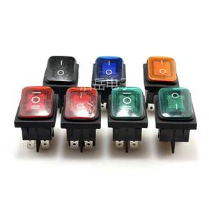 Interruptor Basculante KCD4 Impermeable de 6 Pines y 3 Posiciones con Luz Indicadora IP65 para Equipos Industriales 16A 220V con Terminal de Tornillo - Product Image 1