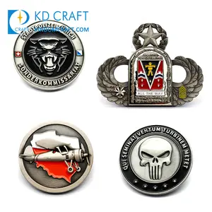 High quality custom metal 3d enamel antique plating airplane souvenir challenge coin