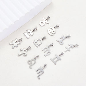 INS Simple 18K PVD Plaqué Or DIY Bijoux En Acier Inoxydable Charmes Du Zodiaque <span class=keywords><strong>Horoscope</strong></span> avec Anneau De Saut Raccord pour Enfants - Product Image 6