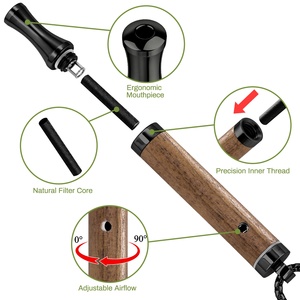 Collar de madera de nogal oscuro con orificios de ventilación, con núcleos de aromaterapia de naranja dulce, para dejar de fumar y aliviar la <span class=keywords><strong>ansiedad</strong></span> - Product Image 3