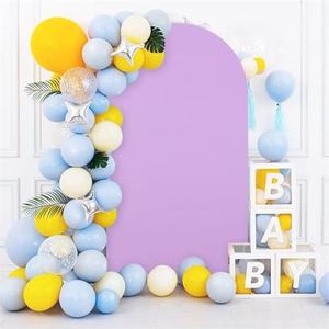 Venta al por mayor tamaño personalizado elástico color sólido elegante equipado Chiara arco cubierta telón de fondo soporte Spandex para boda de lujo - Product Image 6