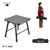 Table de thé carrée pliable en aluminium portable au design moderne et élégant pour 4 personnes, idéale pour le camping, les pique-niques, la cuisine, la plage - Century IGT1.5