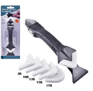 putty knife scraper Caulk Tool Kit 3 in 1 Tile Sealant Scraper and Trowel Silicone Sealant Finishing Tool