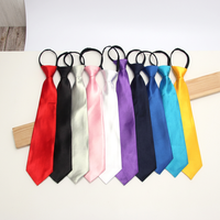 Cravate en polyester pré-nouée avec fermeture éclair pour garçons, ajustable, pour fêtes, école, mariage, remise de diplôme