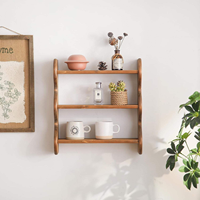 Étagère murale flottante rustique à 3 niveaux en bois écologique et durable, rangement mural pour épices, décoration de ferme, appartement
