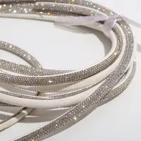 Commercio all'ingrosso personalizzato Bling cristallo diamante Trim 6mm cristallo nastro Trim strass corda tubo per scarpe con cappuccio