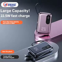 Chargeur portable avec logo personnalisé 22,5W 10000mAh Mini Power Bank porte-clés avec écran LED Charge rapide Batterie Li-Polymère
