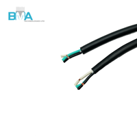 سلك ملفوف SVTO 18AWG ثلاثي النواة بطول 94 سم/3.08 قدم، أسود، من البولي فينيل كلوريد، نصف شريطي 5 مم للتحكم الصناعي وتوصيل الطاقة
