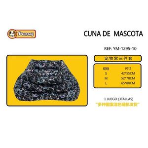 Set Letto per Animali Domestici in Tre Pezzi Imbottito in Cotone Modello YM1295 - Product Image 1