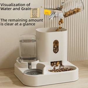 Tempat makan hewan peliharaan otomatis, desain air mengalir kapasitas besar pintar otomatis mangkuk makanan kucing anjing Dispenser air - Product Image 3