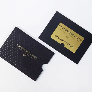 Biểu Tượng Tùy Chỉnh In Ấn UV Lớp Phủ Vàng Lá Đen Vip Kinh Doanh Thẻ Tín Dụng Tay Áo Ví Phong Bì Bướm Đóng Cửa Bao Bì - Product Image 2