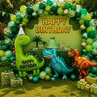 Ballon en Mylar en forme de dinosaure de dessin animé, design géant de dinosaure pour la fête d'anniversaire des enfants, décoration sur le thème de la jungle, fournitures pour événements
