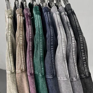 Boxy Fit Snow Wash Distressed Streetwear Camiseta básica recortada de manga corta - Product Image 3