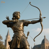 Grand décor de place publique urbaine personnalisée Grèce mythe Statue d'Apollon en métal coulé en laiton grandeur nature Apollo mythe Bowman Sculpture en bronze