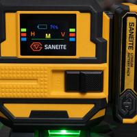 Niveau laser vert SANEITE à 12 lignes, niveau laser au sol avec batterie au lithium rechargeable pour la construction et l'ingénierie