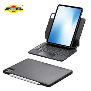 Clavier magnétique détachable super résistant avec logo personnalisé pour <span class=keywords><strong>iPad</strong></span> Pro/Air 11 pouces, pavé tactile, rétroéclairage 7 couleurs, 64 touches, emplacement pour stylet, étui amovible - Product Image 4
