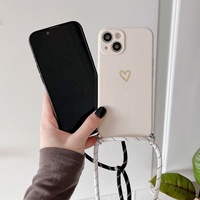 Collier Cross Body Strap avec lanière Housse en silicone pour iPhone 11 12 13 14 15 Pro Max
