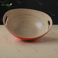 Bols en bambou personnalisés jetables pour fêtes, salades, collations – Bols utilitaires artisanaux avec poignées, style classique, grande capacité, couleurs uniques