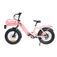 Vélo électrique pliable mini pour adultes, moteur sans balais 500w/750w/1000W, 7 vitesses, 48V 15AH, batterie amovible, pneus gras 20 pouces, montagne