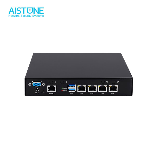 AISTONE Cost effective Edge device with fan 4gb ram 32gb ssd Intel i211 1GbE N2940 4 Cores Network appliance Mini PC 4 RJ45
