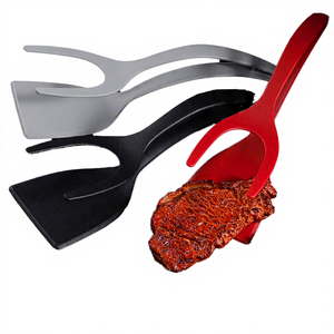 Juego de 3 Espátulas de Plástico Antiadherentes, Rojas, Negras y Grises, Utensilios de Cocina para Cocinar Bistec y Omelette - Product Image 4